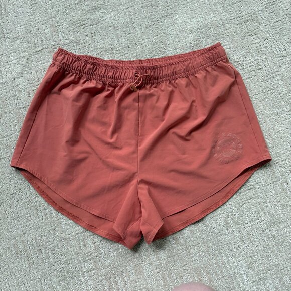 Gymshark x KKFit Crop Top Sports Bra Bike Short & Athletic Shorts in Terra Cotta - Picture 10 of 16